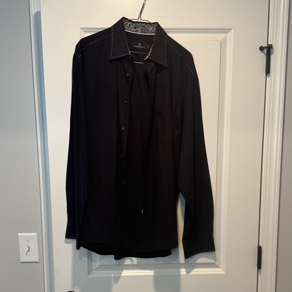 Bugatchi Black Patterned Shirt